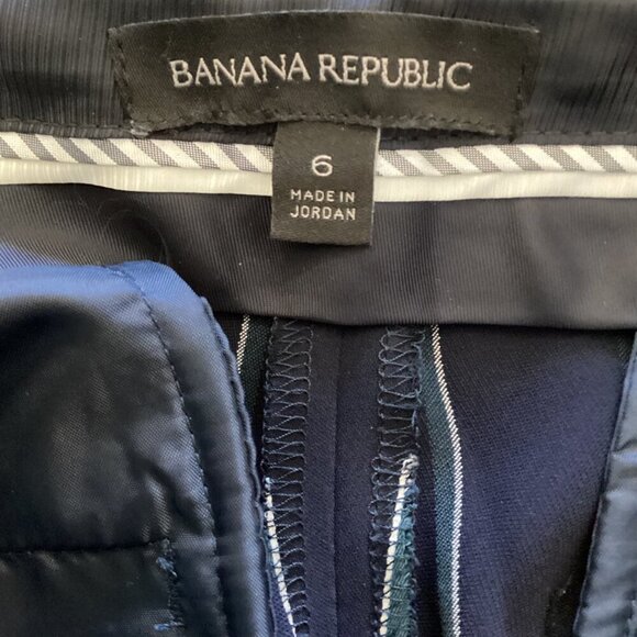 Banana Republic Avery Women's Striped Pants Size 6 Navy & White Trousers - Picture 2 of 9
